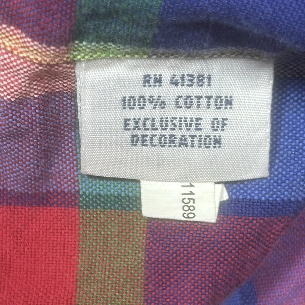 Ralph Lauren Oxford Shirt Men 3XB Madras Plaid Long Sleeve‎ Flesh Pony Button Up